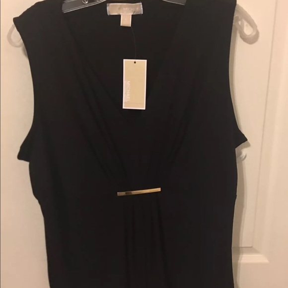 Michael Kors Tops - Michael Kors Sleeveless Gathered Top Gold Bar