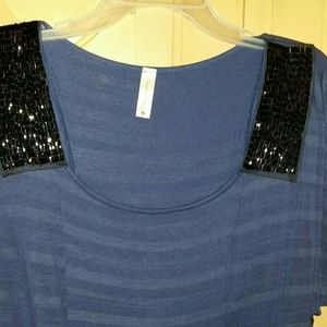 XL Sequined Embellished Blouse