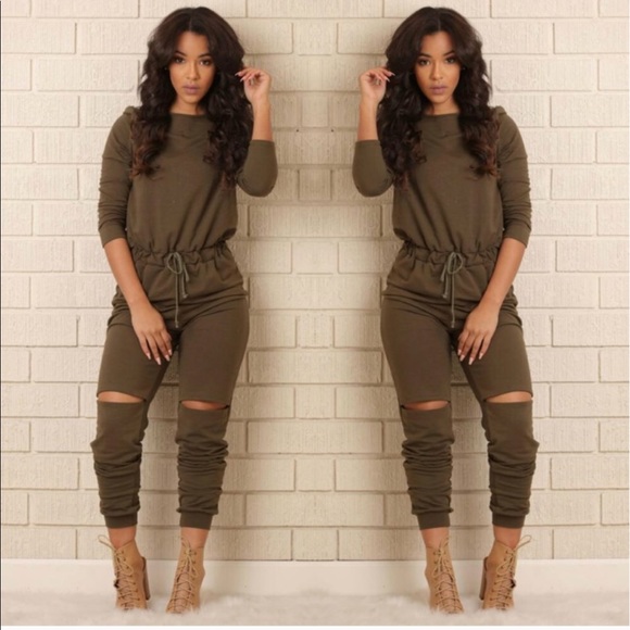 Fashion Nova Other - On the run olive jumpsuit