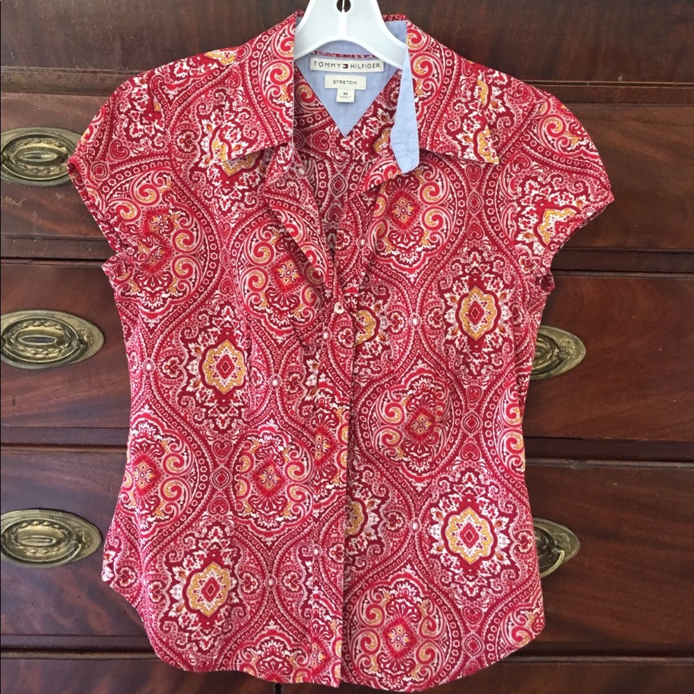 Tommy Hilfiger red bandanna top
