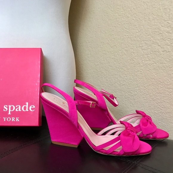 Kate Spade Indie Bow Wedge in Hot Pink Grosgrain - Picture 1 of 8