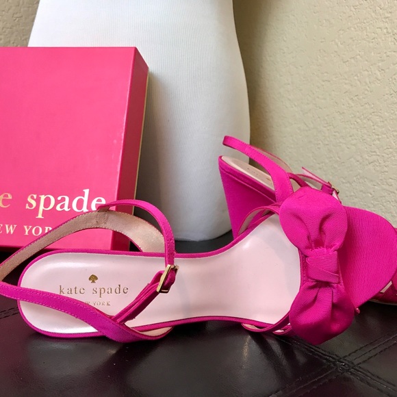Kate Spade Indie Bow Wedge in Hot Pink Grosgrain - Picture 2 of 8