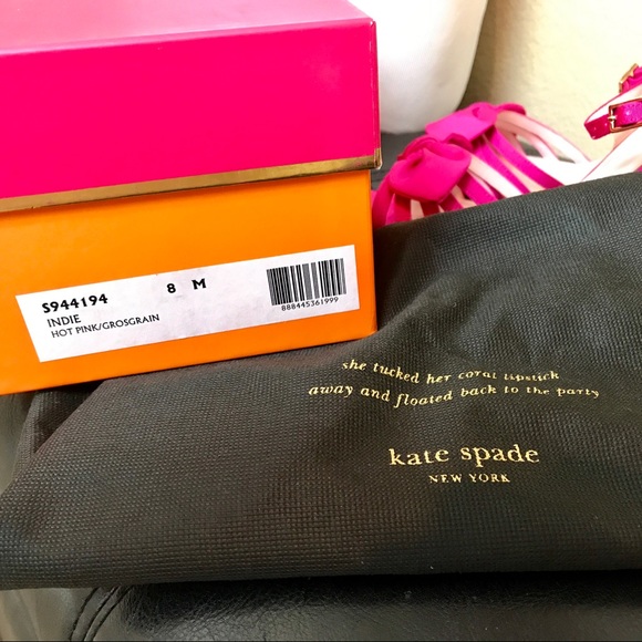 Kate Spade Indie Bow Wedge in Hot Pink Grosgrain - Picture 3 of 8