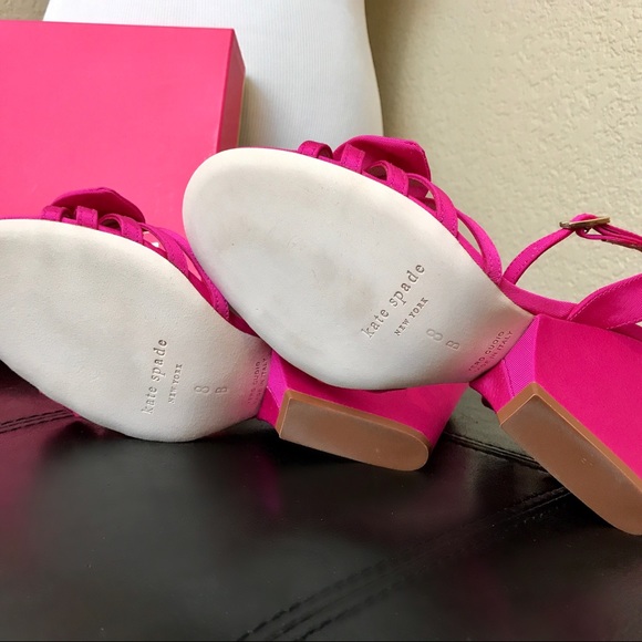 Kate Spade Indie Bow Wedge in Hot Pink Grosgrain - Picture 4 of 8