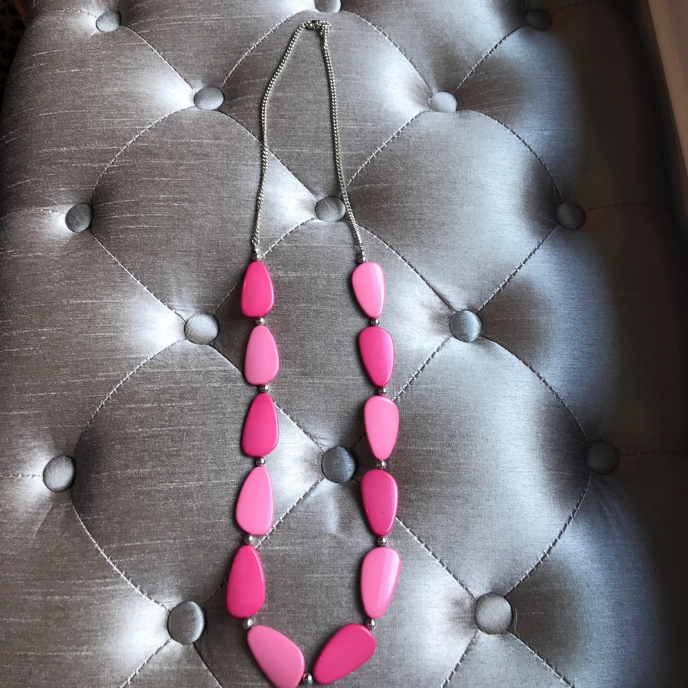 Long Pink bead necklace