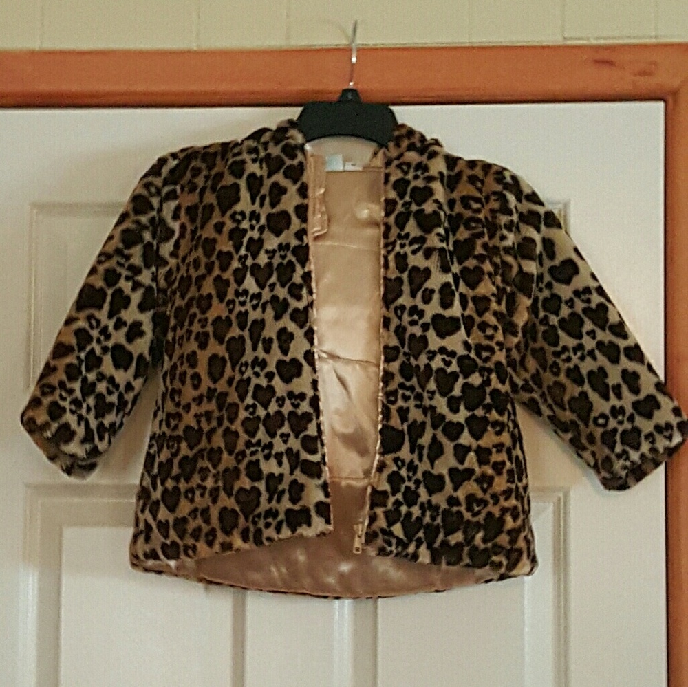 Heart Shaped Leopard Print Little Me Jacket