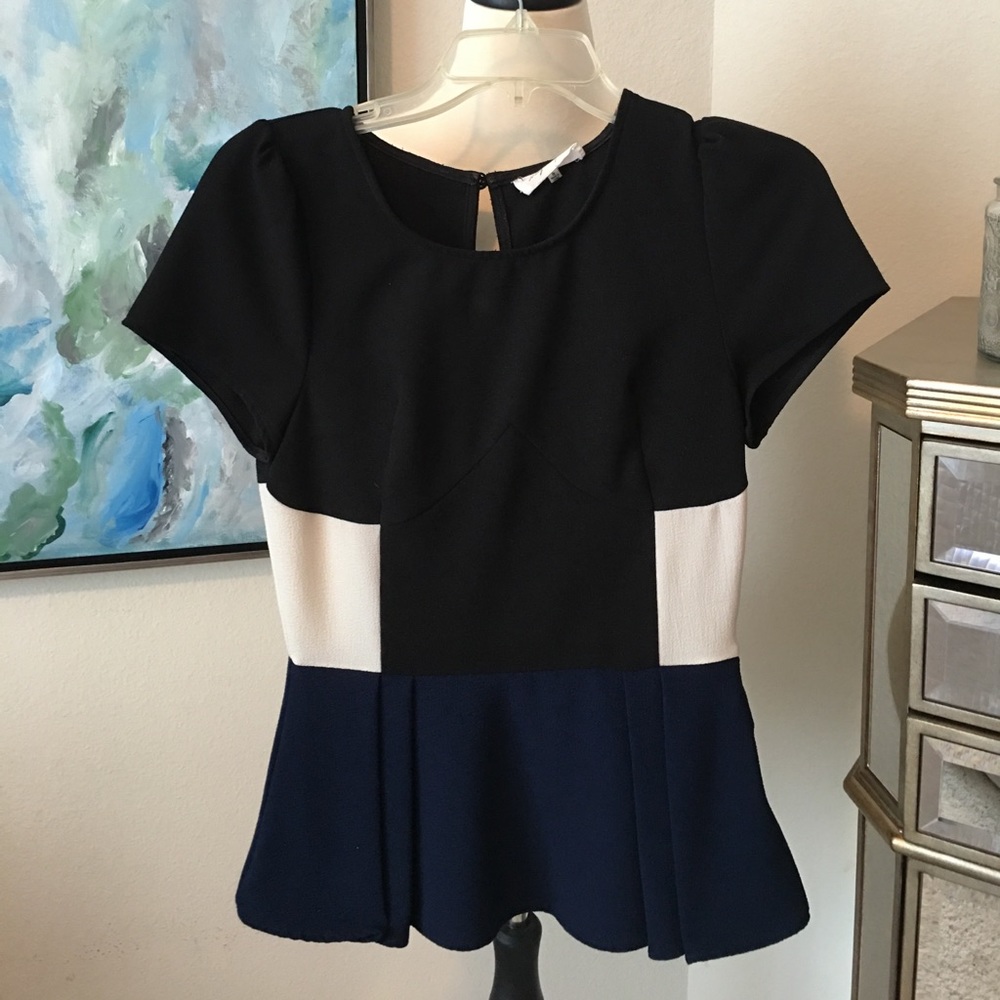 Color block blouse great for work!