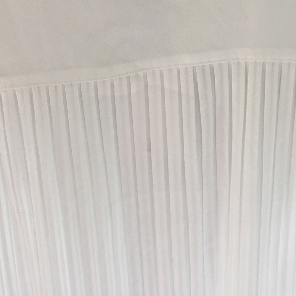 NEW CALVIN KLEIN white pleated hi lo dress top L - Picture 5 of 6