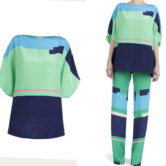 Issa London Tops - Issa London Colorblock silk caftan top 4 6 S M