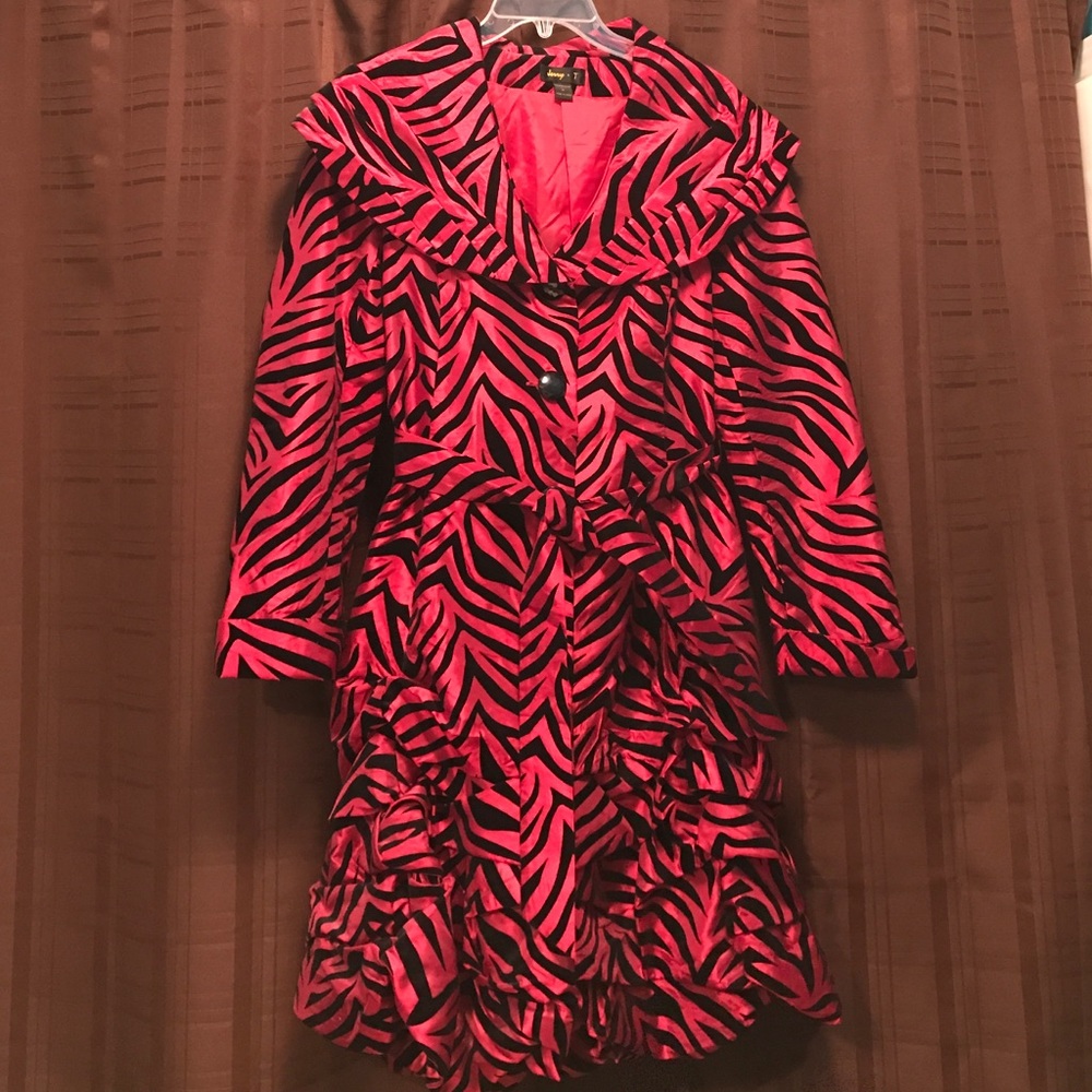 Jerry T Long red/black zebra jacket
