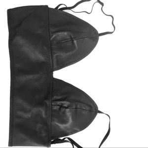 100 Percent Lambskin Leather Bralette- XS