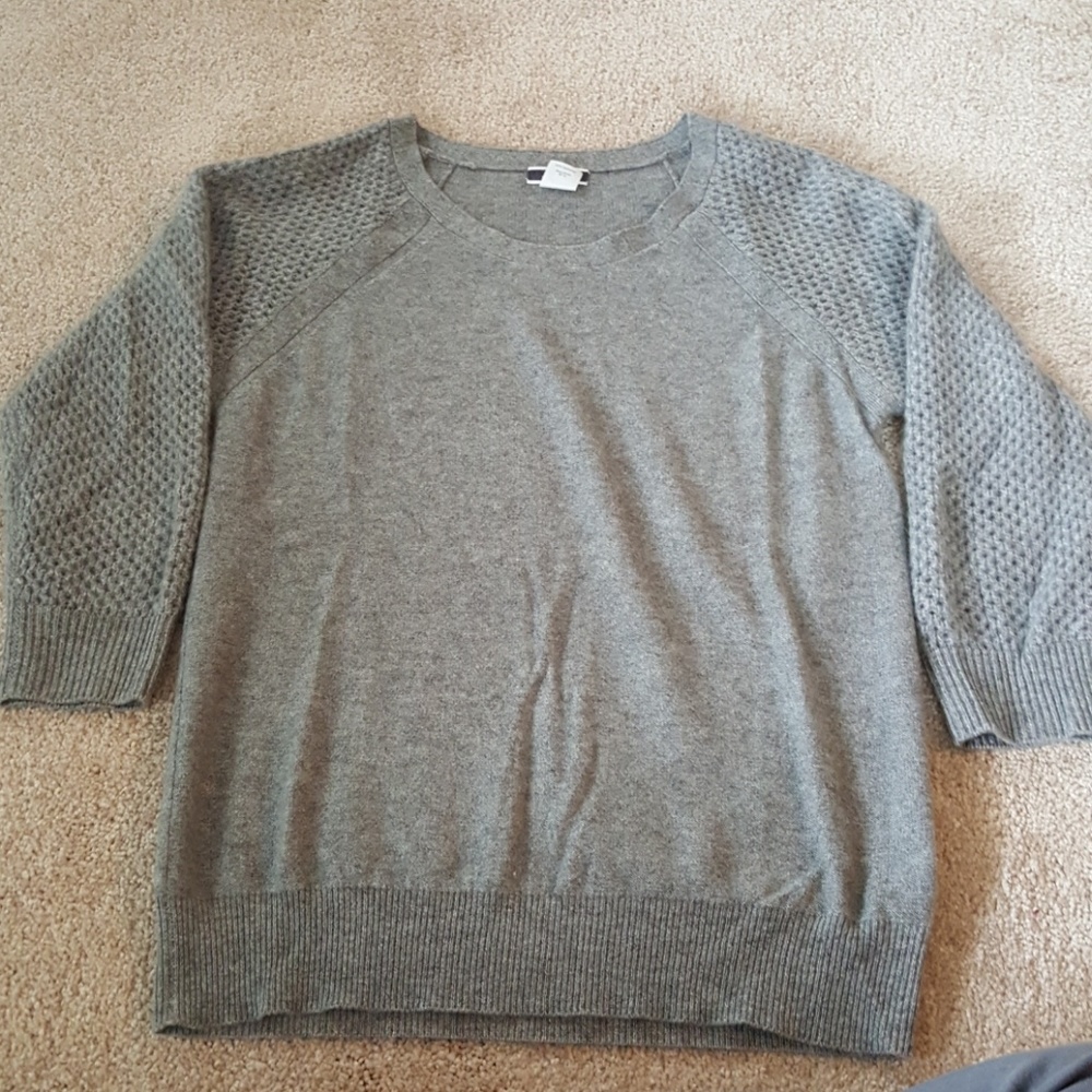 Jcrew 3/4 sleeve cashmere sweater