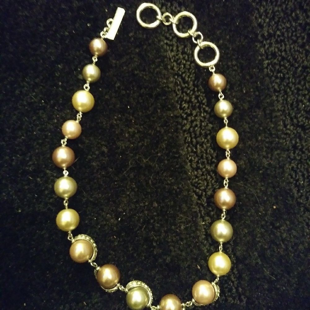 Givenchy Pearl and Diamond Accent Necklace
