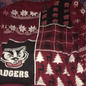 Wisconsin badgers Christmas sweater. Never worn