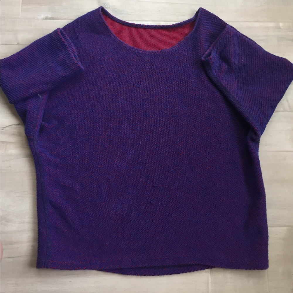 Cozy purple and red sweater
