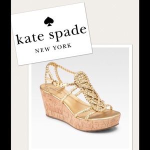 Kate Spade Braided Metallic Leather Wedges