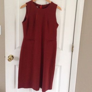 Anne Klein rust orange red ponte knit dress 6