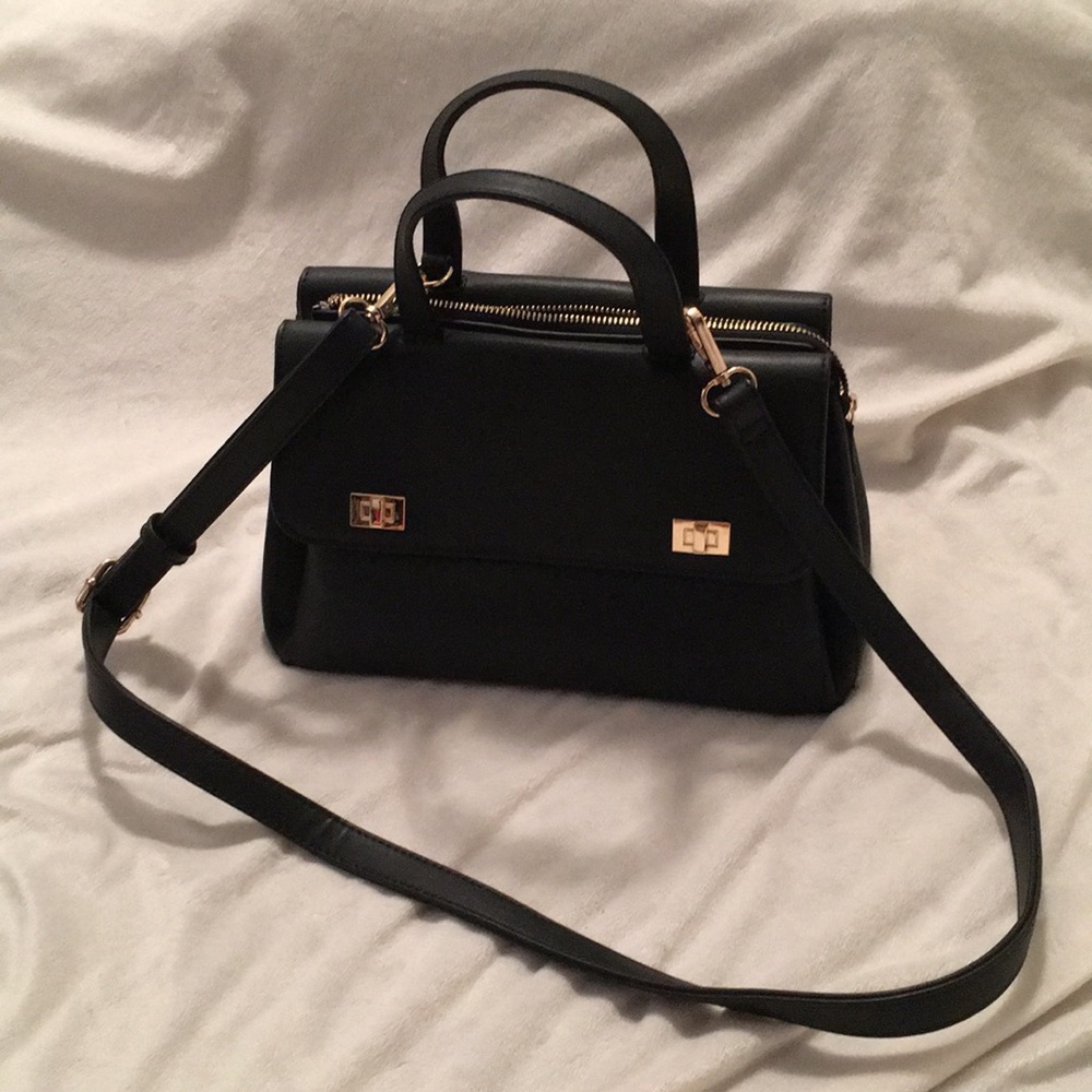 EUC Black Leather Tote