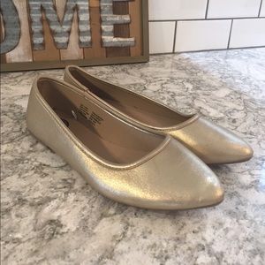 Shimmery champagne colored flats
