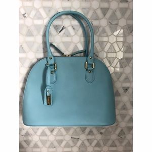 Italian leather handbag with cross body strap