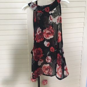 Floral sheer top