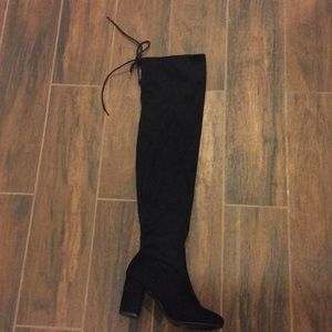 Over the knee black boots