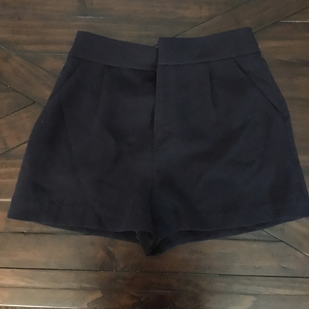 Navy High Waist Dress Shorts