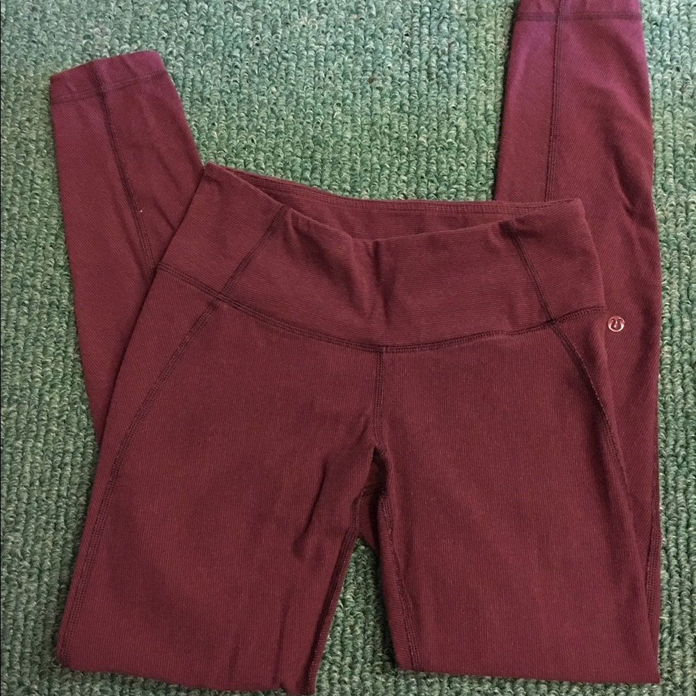 Lululemon Wunder Under Stripes Bordeaux Drama