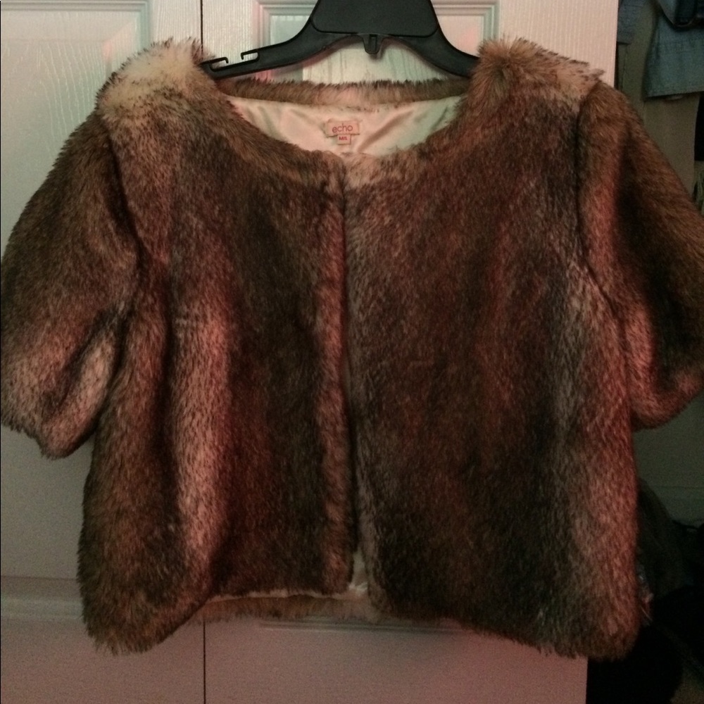 Faux fur shrug