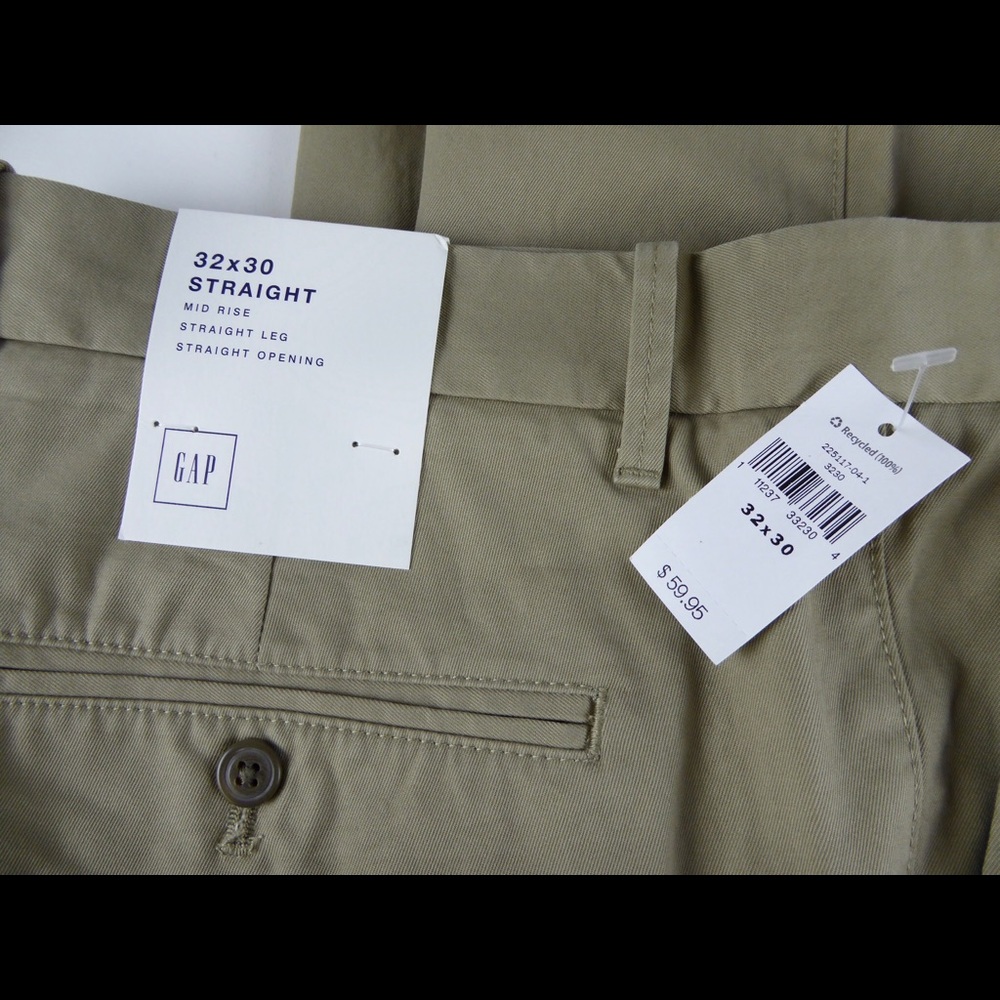 GAP Straight Fit Chino Khaki Tan Twill Pants NWT