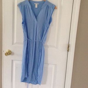 H&M baby blue flutter sleeved dress 8