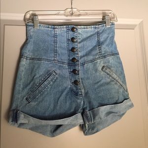 High-Waisted Denim Shorts
