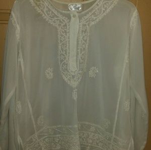 Medium Sheer Embroidered Blouse