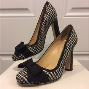 Kate Spade Black & White Houndstooth Heels Size 7
