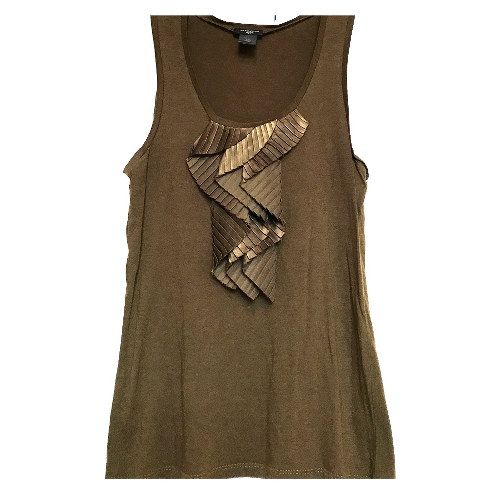 Pleated ruffle front tank - sz SP