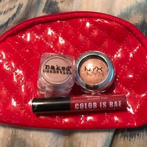Make up bag with eyeshadow and lipstick!