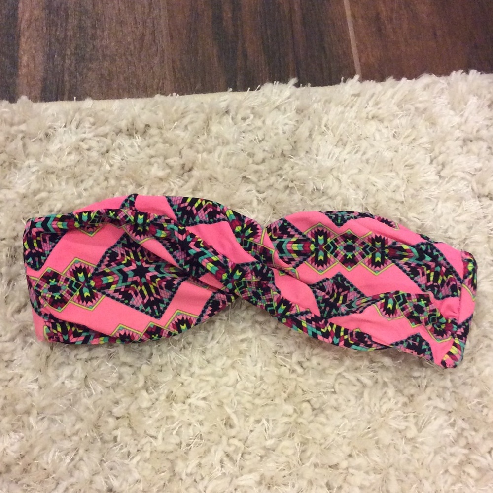 Neon bandeau bikini top