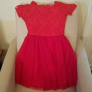 Kids Betsey Johnson Red Lace Dress Size Med. 10.
