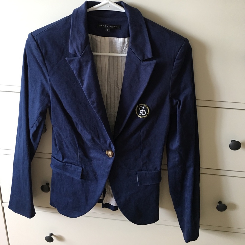 Navy maritime blazer w/logo