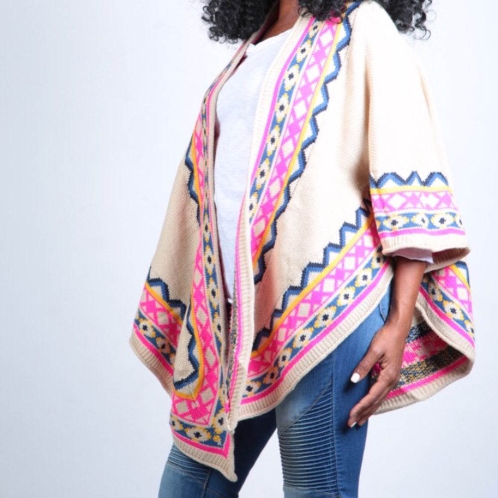 Tribal Print Poncho