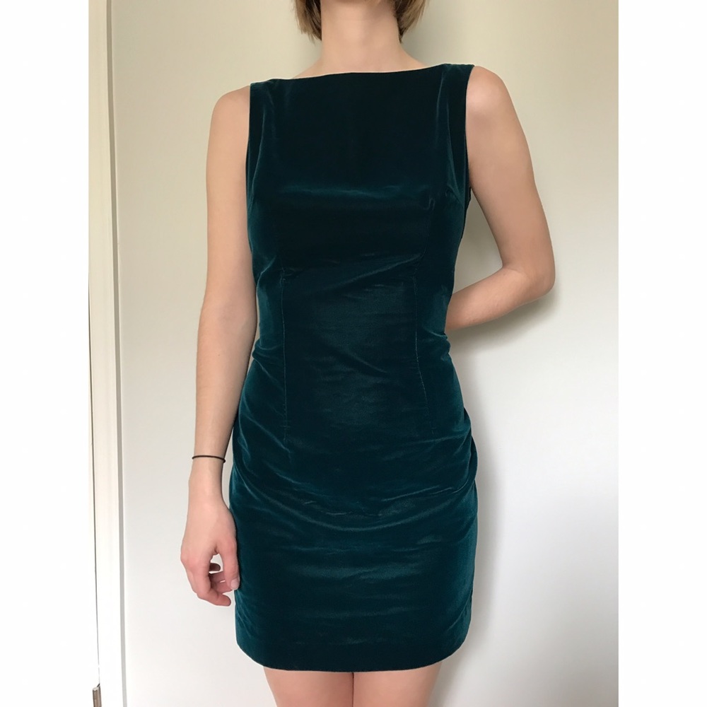 Vintage 90s green velvet dress