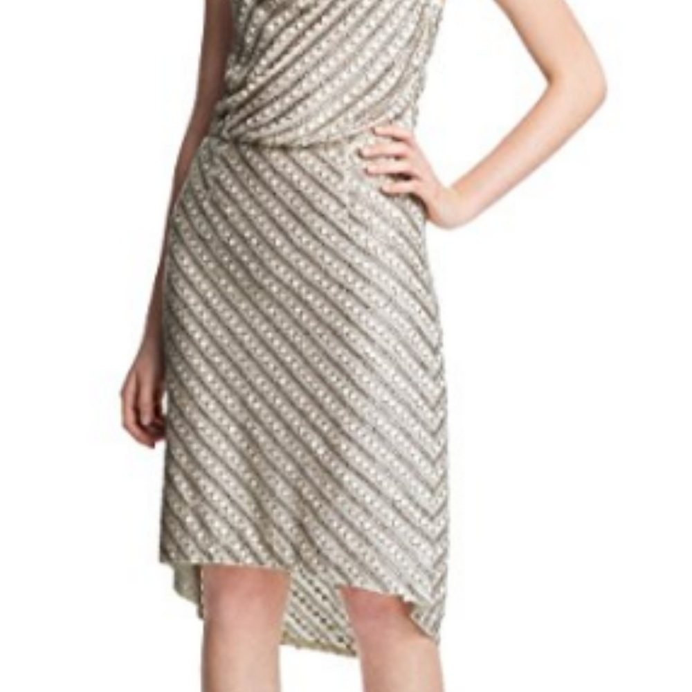 Tracy Reese beaded racer back cowl slip dress