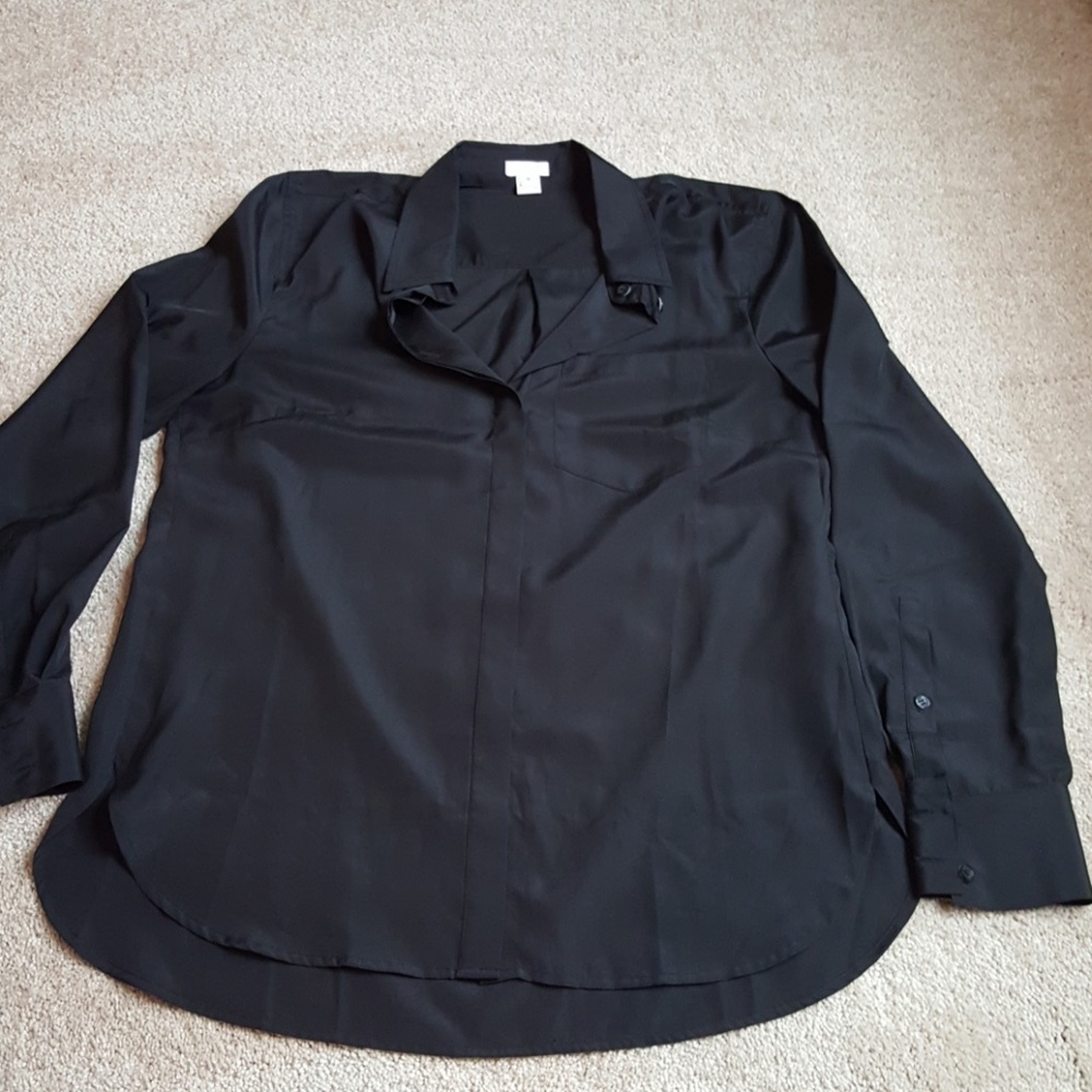 Jcrew long sleeve silky top