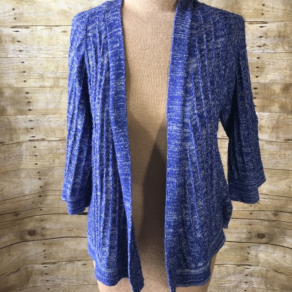 Anthropologie Sparrow Blue Open Front Cardigan XL