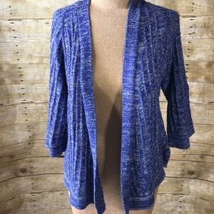Anthropologie Sparrow Blue Open Front Cardigan XL