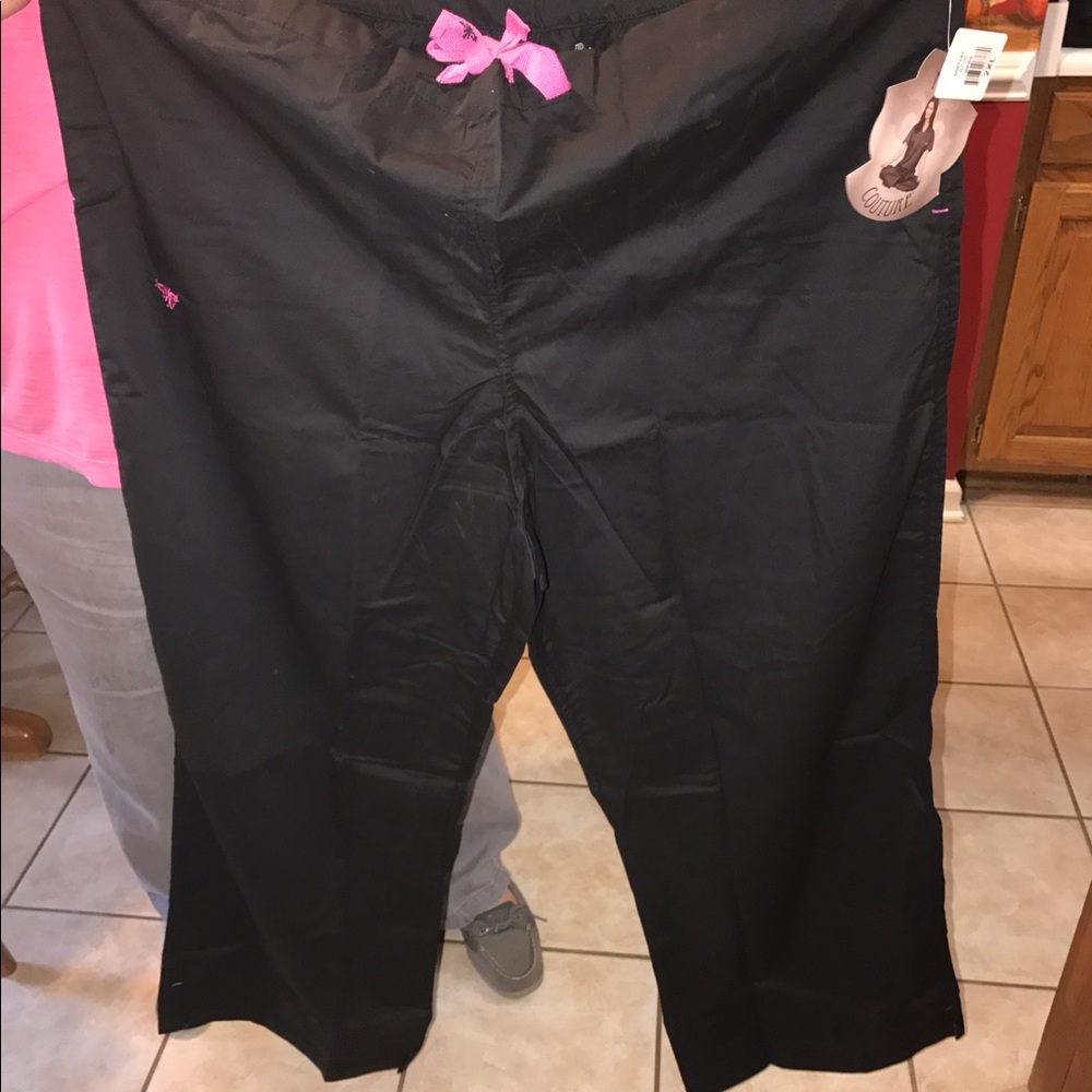 Black BRAND NEW WITH TAGS med couture scrubs