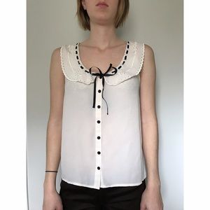 Forever 21 Peter Pan semi sheer shirt