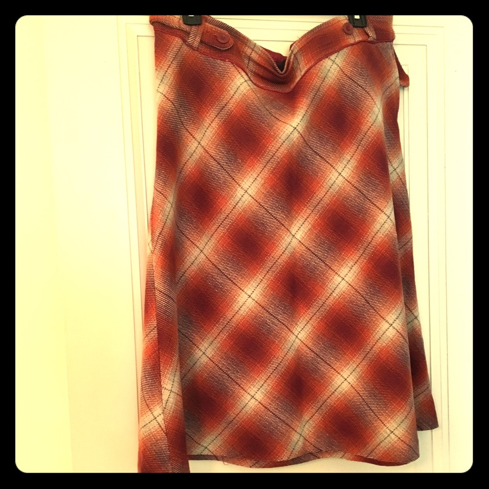 ❌SOLD❌Orange plaid skirt - Picture 2 of 4