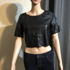 Leather crop top