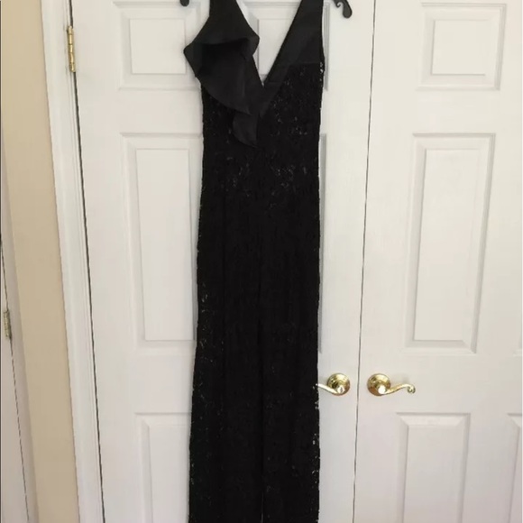 SALE!! Alexis Oscar Black Ruffle Lace Jumpsuit XS - Picture 5 of 8